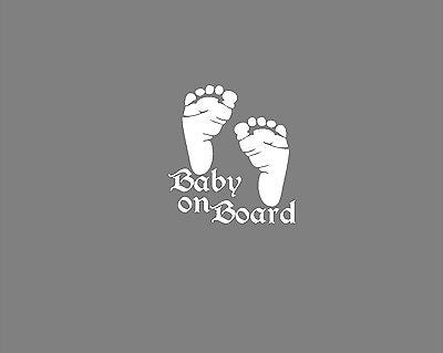 Decals - Stickers. Baby on board feet 6" H x 5.5 W