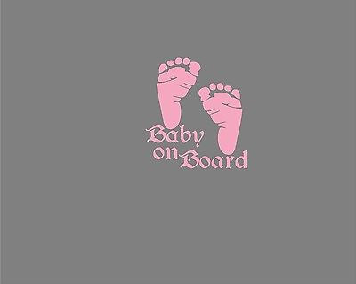 Decals - Stickers. Baby on board feet 6" H x 5.5 W