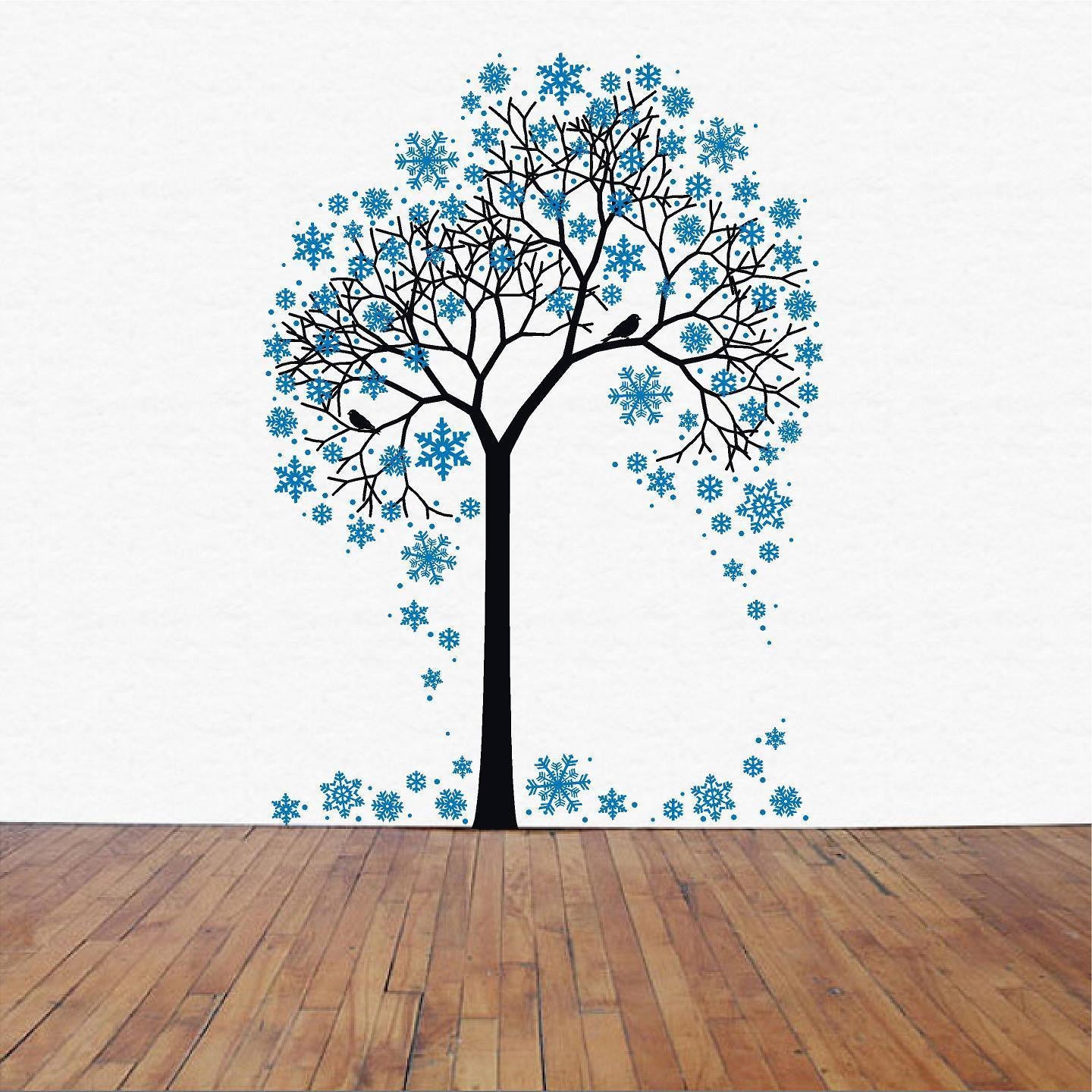 Stickers. Vinyl Wall Decal. Quotes. Tree. Christmas Decorations. The Snow tree.